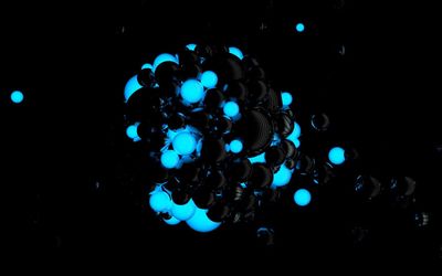 Black and glowing blue balls wallpaper