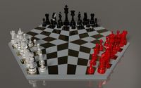 Black, white and red chess pieces wallpaper 1920x1200 jpg