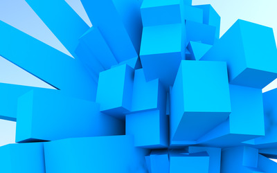 Blue cubes wallpaper