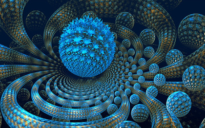 Blue fractal orbs wallpaper