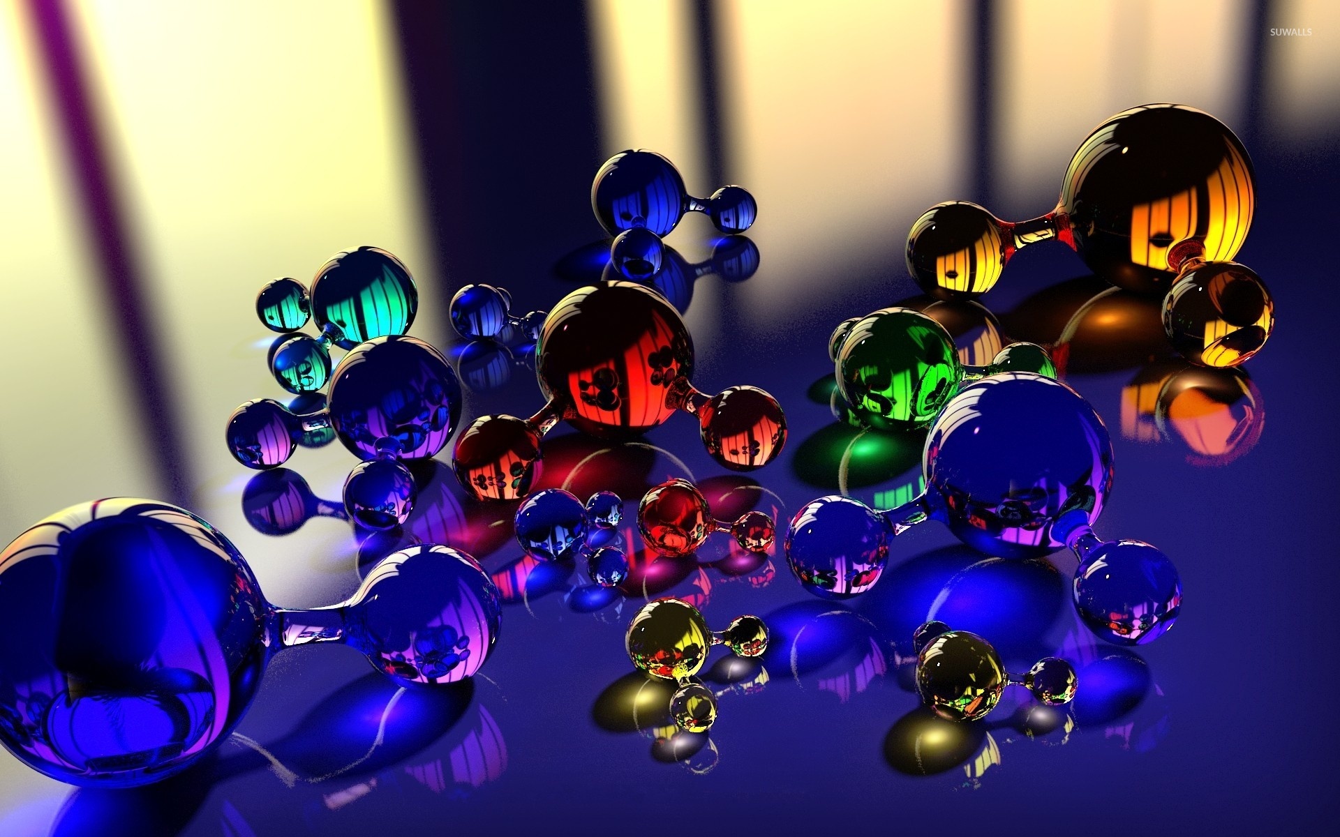 Glass Molecules Wallpaper 3D Wallpapers 24805
