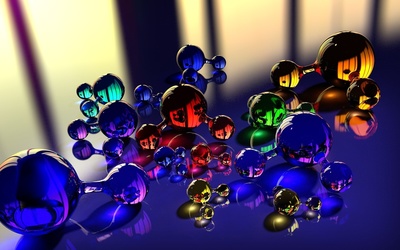 Glass molecules wallpaper