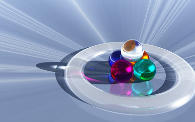 Glass spheres in a ring wallpaper