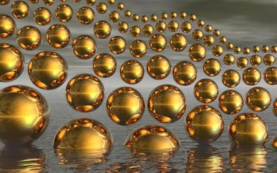 Gold spheres wallpaper