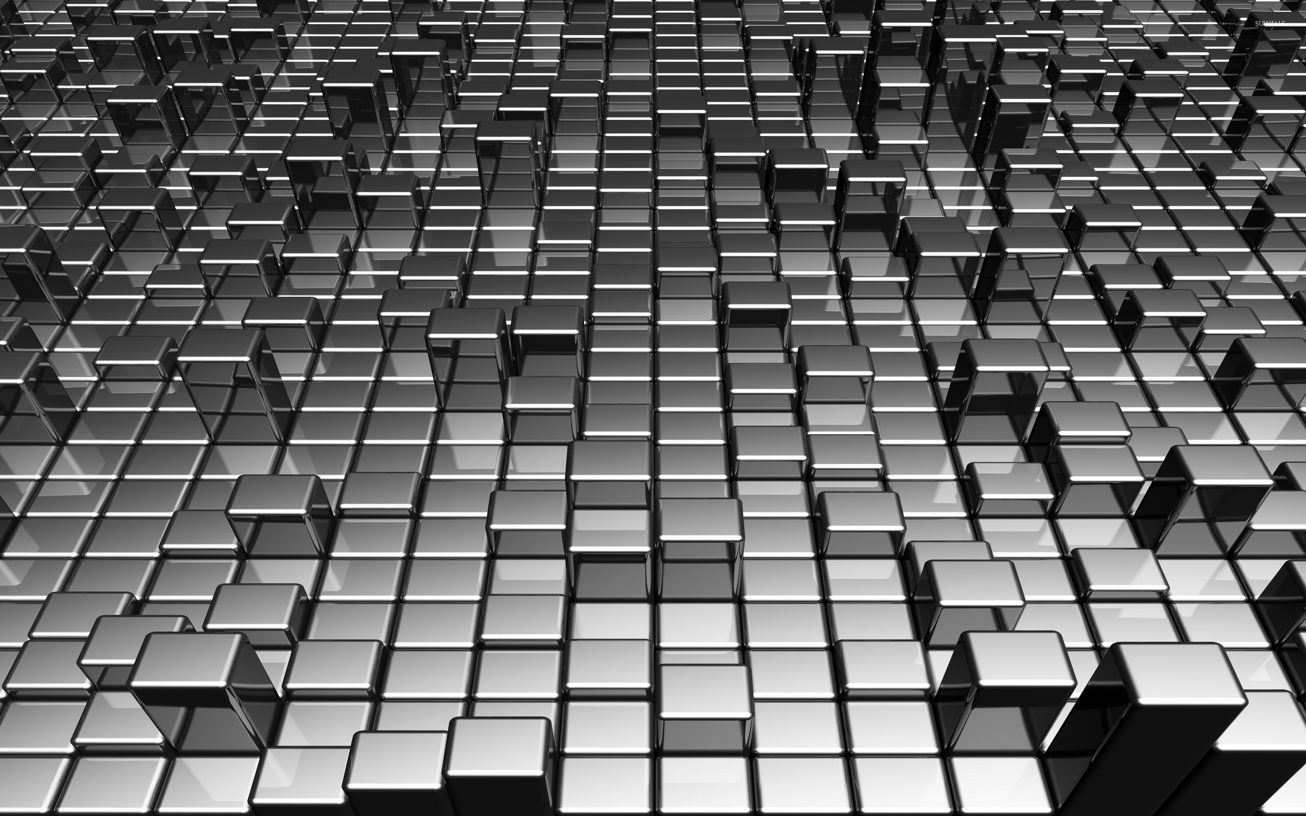 Metallic gray cubes wallpaper - 3D wallpapers - #49591