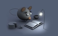 Mouse reading a book wallpaper 1920x1200 jpg