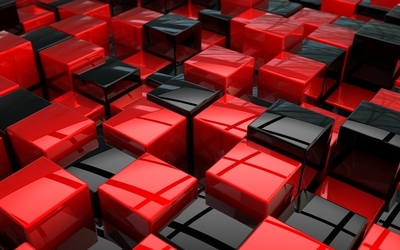 Red and black cubes wallpaper