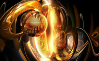 Spheres inside the flowing tubes wallpaper 2560x1440 jpg
