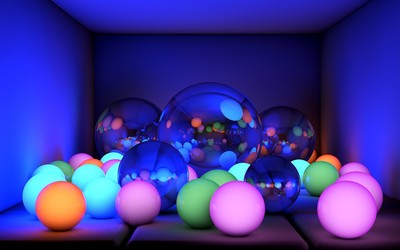 Spheres reflecting each other Wallpaper