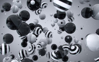 Striped, black and white spheres wallpaper 2560x1440 jpg