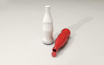 White and red bottles wallpaper