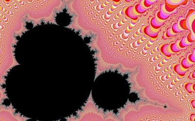 Black holes in the red fractal wallpaper