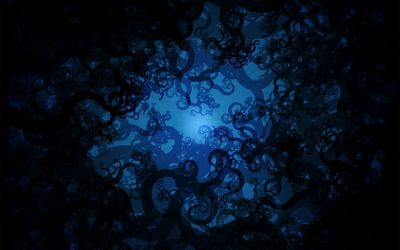 Black swirls in the blue light wallpaper