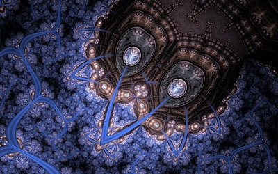 Blue and brown fractal design wallpaper