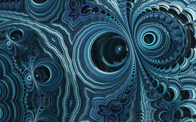 Blue fractal swirls Wallpaper