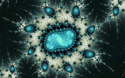 Blue swirly fractal shapes wallpaper