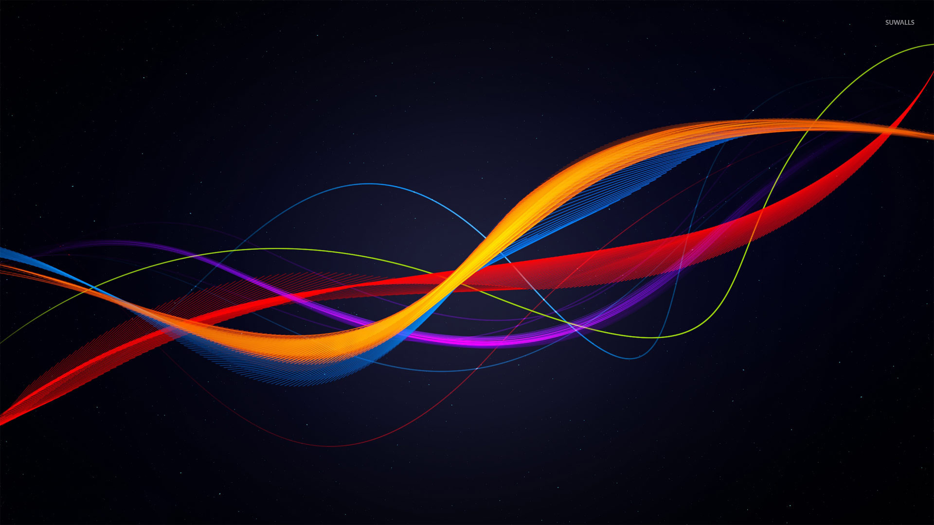 Wallpaper Glowing Lines Curves Abstract Desktop Wallp