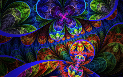 Floral fractal wallpaper