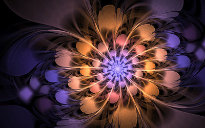 Fractal flower emerging from the abyss Wallpaper