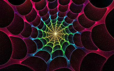 Glowing web tunnel wallpaper