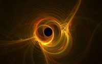 Golden lights surrounding the black hole wallpaper 1920x1080 jpg