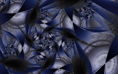 Gray and blue fractal shapes wallpaper