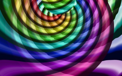 Rainbow colored spirals wallpaper