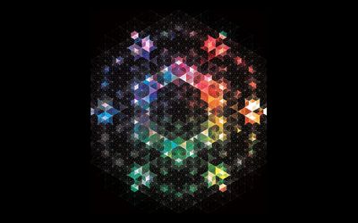 Rainbow hexagons wallpaper