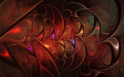 Red fractal shapes wallpaper