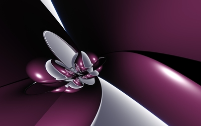 Silver and purple metallic shapes wallpaper