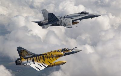 F-18 and Mirage wallpaper