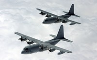 Lockheed C-130 Hercules on top of the fuzzy clouds wallpaper 1920x1200 jpg