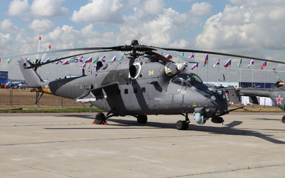 Mil Mi-24 on the airport track wallpaper
