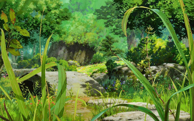 Anime forest wallpaper