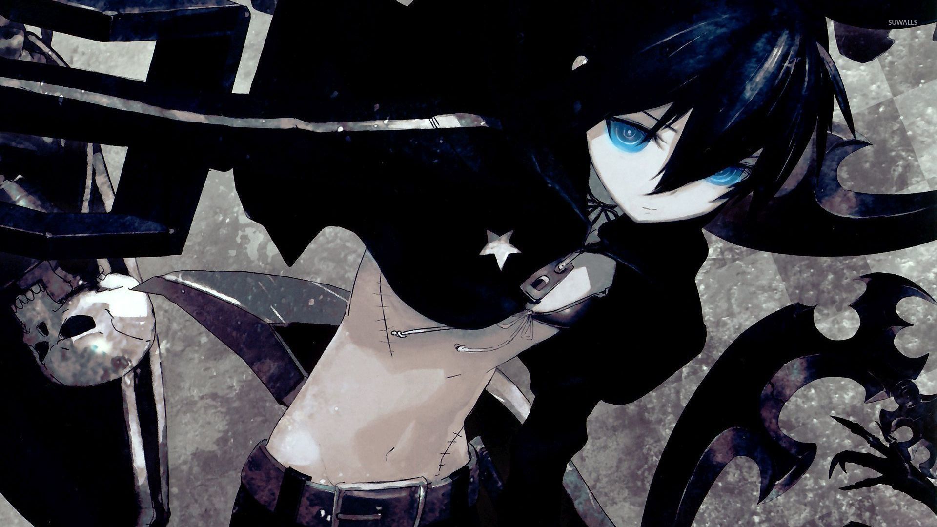Black Rock Shooter with glowing blue eyes wallpaper - Anime wallpapers ...