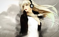 Blonde girl with headphones wallpaper 1920x1080 jpg