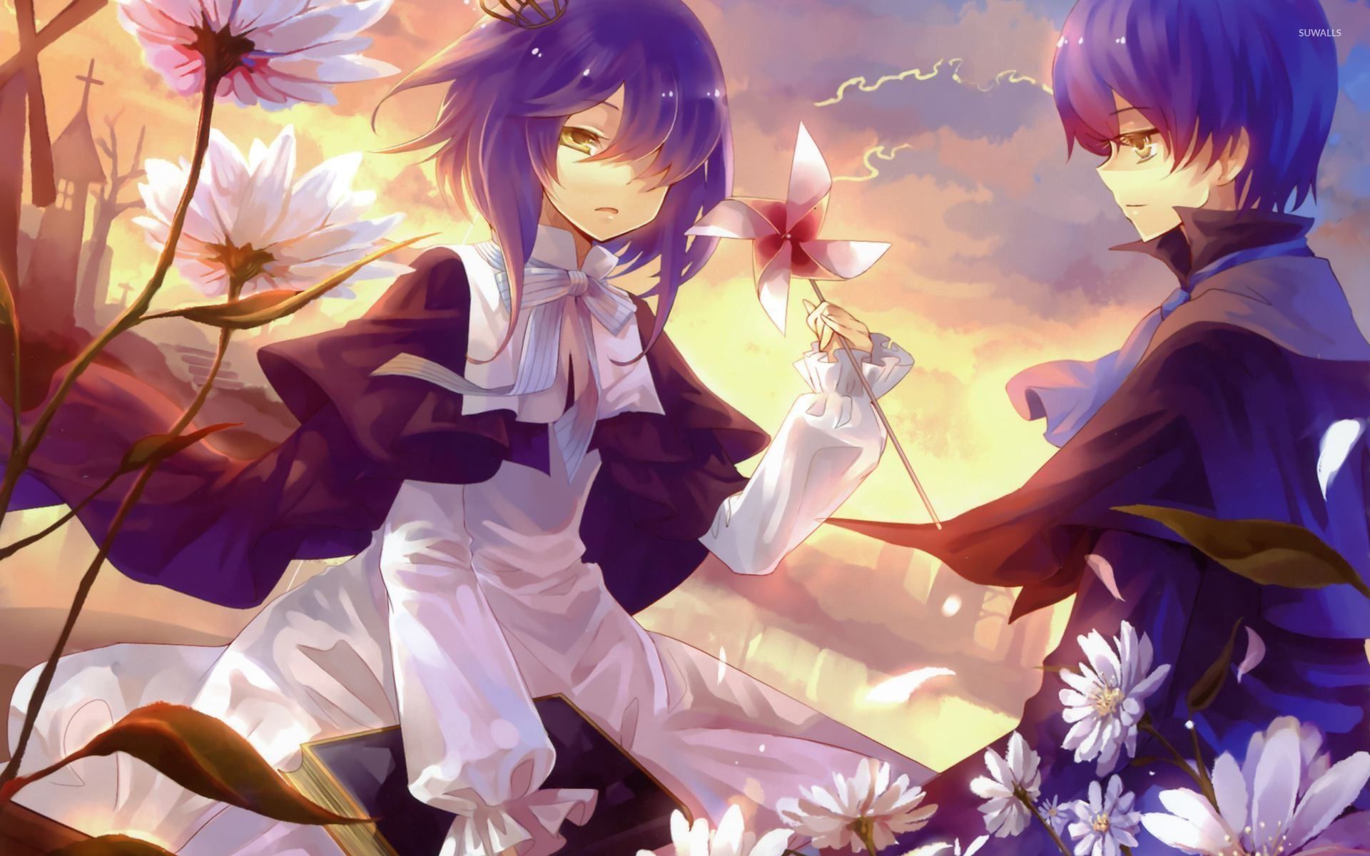 Boy And Girl In Flowers Wallpaper Anime Wallpapers 32844