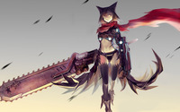 Catgirl with a chainsaw wallpaper 2880x1800 jpg