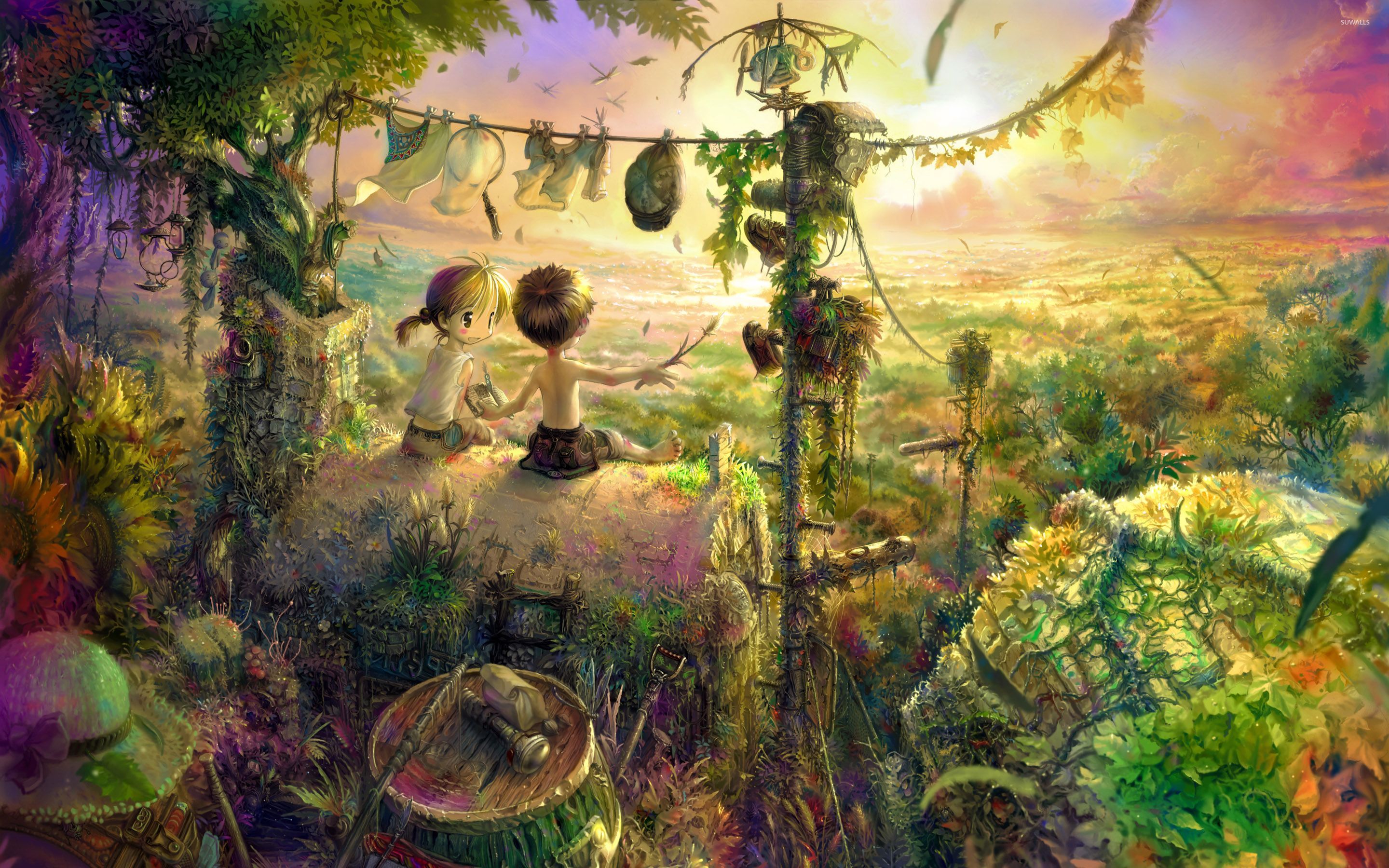 Children living in the jungle wallpaper - Anime wallpapers - #30605