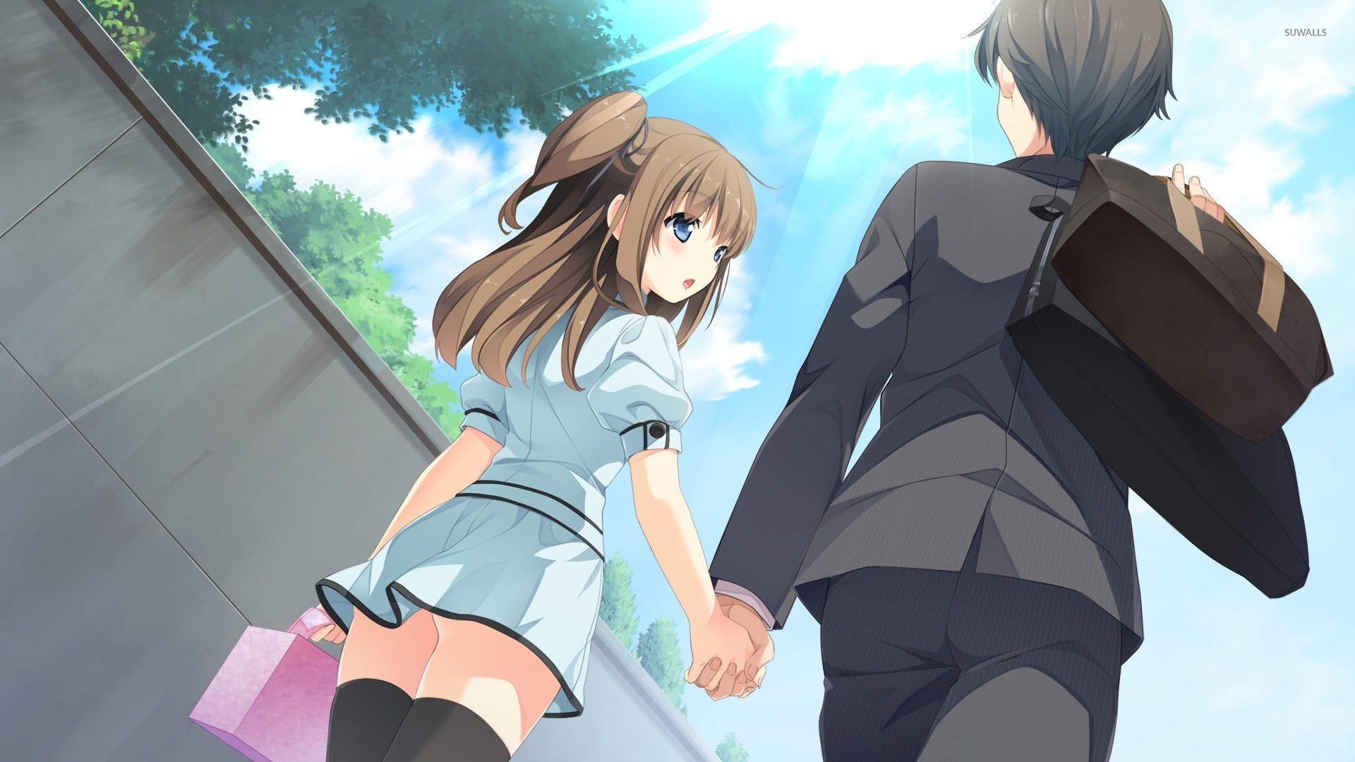Couple holding hands wallpaper - Anime wallpapers - #41677