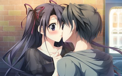 Couple kissing wallpaper