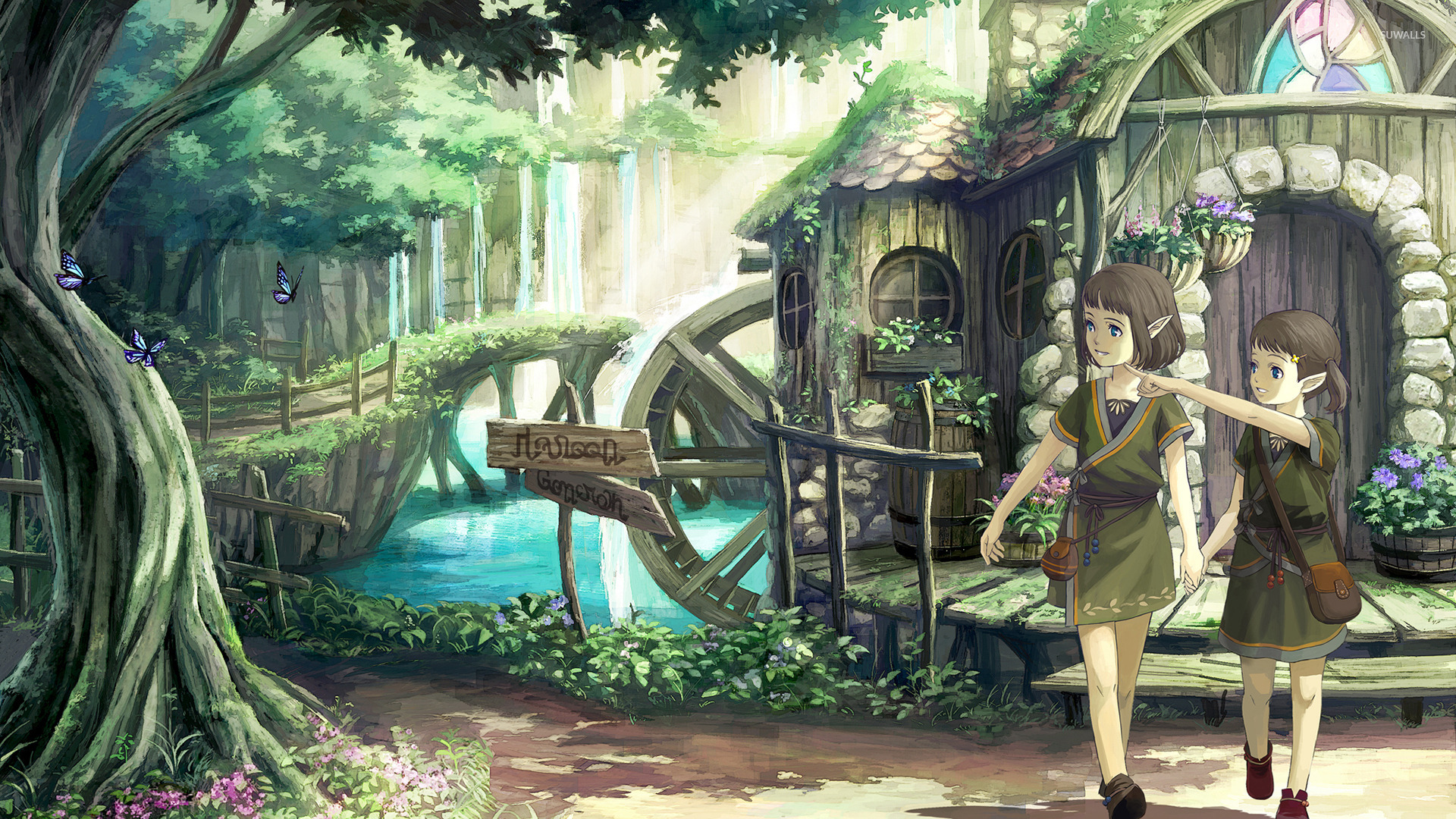 Elves town in the forest wallpaper - Anime wallpapers - #40594