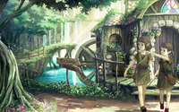 Elves town in the forest wallpaper 1920x1080 jpg
