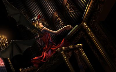 Flandre Scarlet at the piano - Touhou Project wallpaper