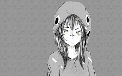 Girl with a funny hood wallpaper