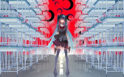 Hatsune Miku at school wallpaper
