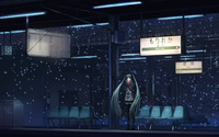 Hatsune Miku in the bus station - Vocaloid wallpaper 1920x1200 jpg