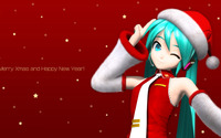 Merry Xmas from Hatsune Miku - Vocaloid wallpaper 1920x1080 jpg