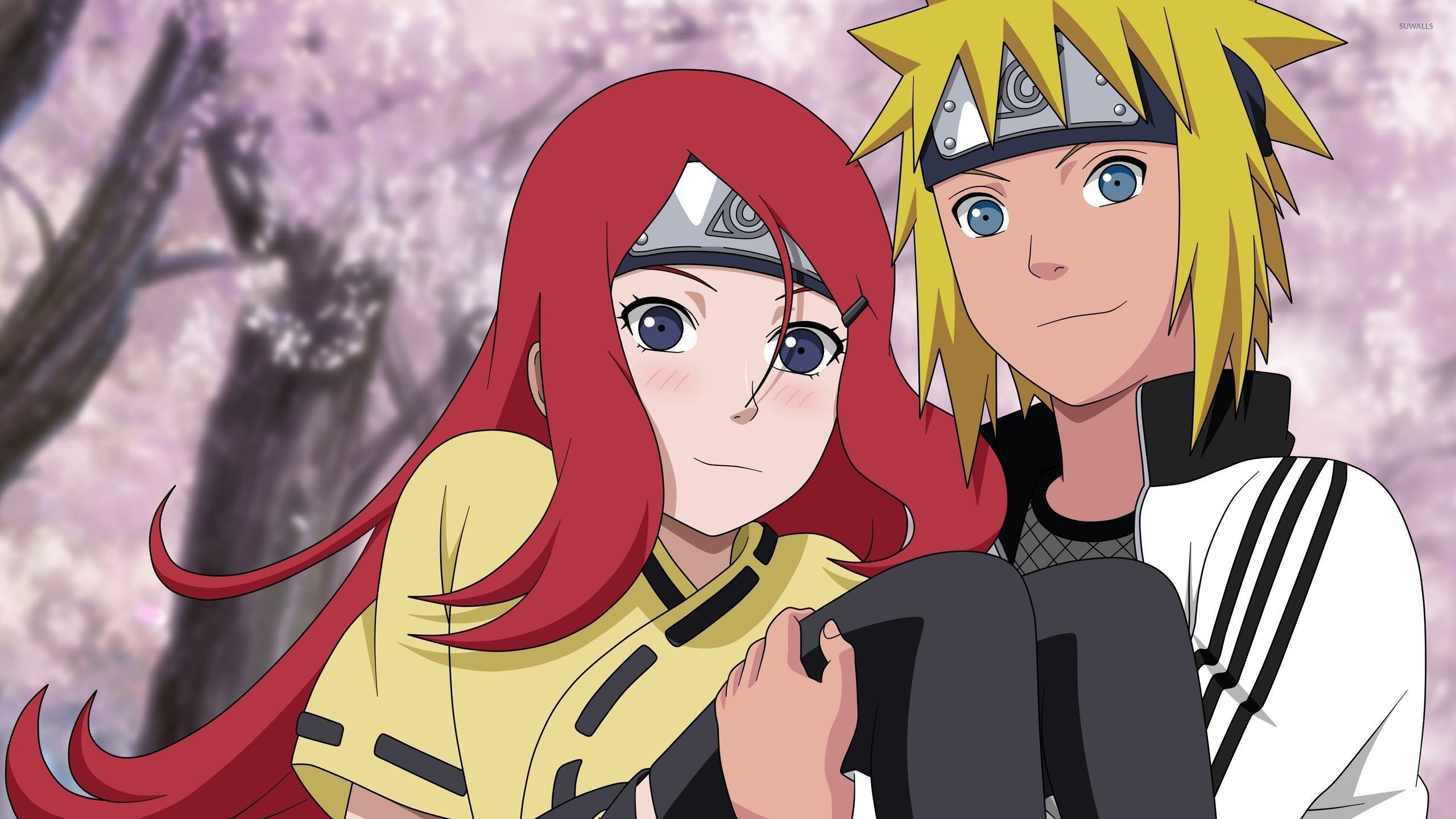 Kushina Uzumaki Minato Namikaze and Naruto Uzumaki 2K wallpaper download