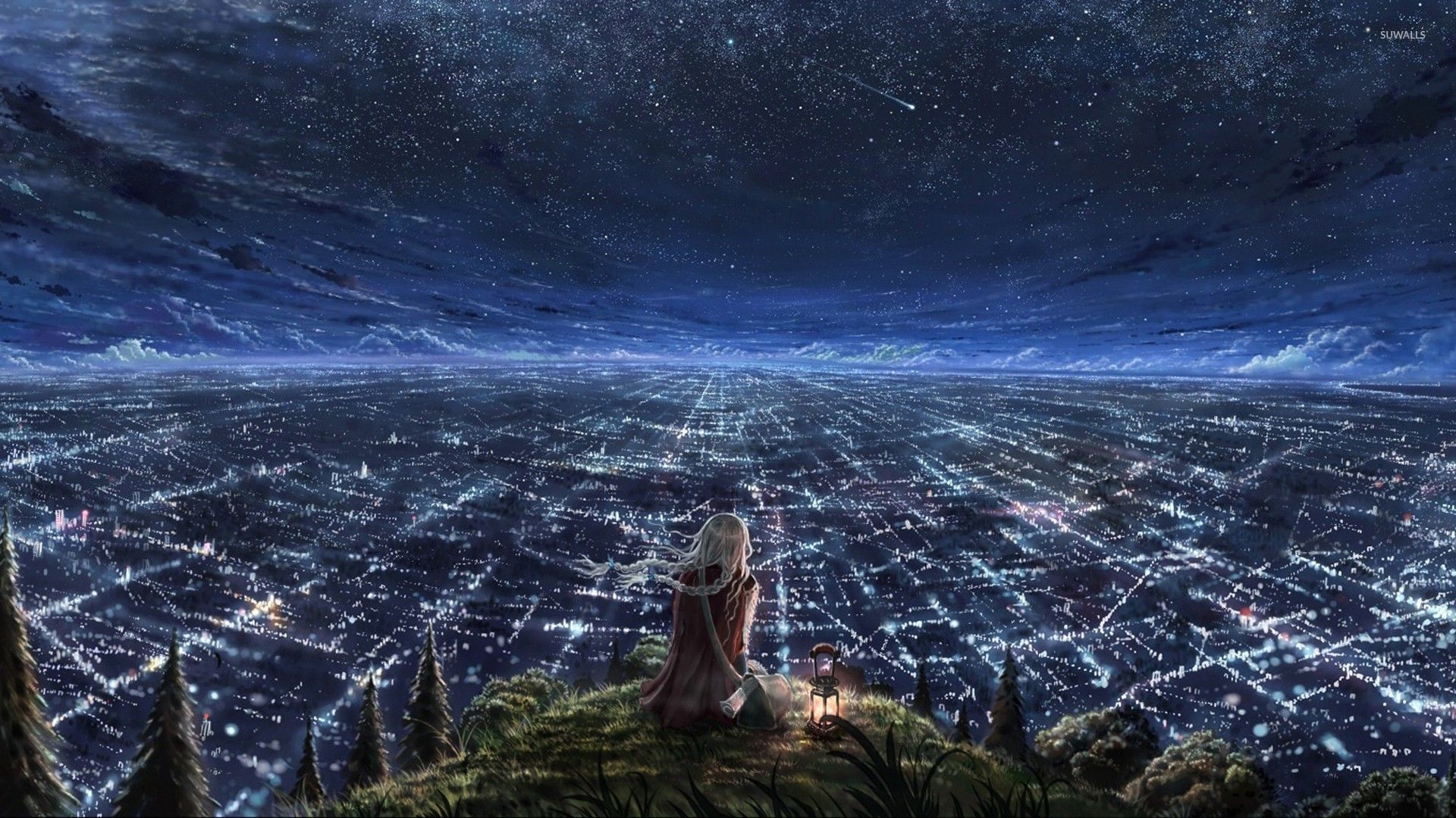 Overlooking the city lights wallpaper - Anime wallpapers - #30761